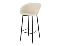 Set de 2 sillas de bar efecto bouclé blanco 75 cm - Marquise