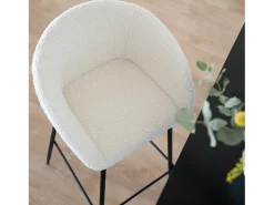 Set de 2 sillas de bar efecto bouclé blanco 75 cm - Marquise