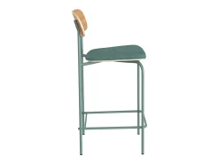 Set de 2 sillas para isla central en tela azul pato 65 cm - Alba
