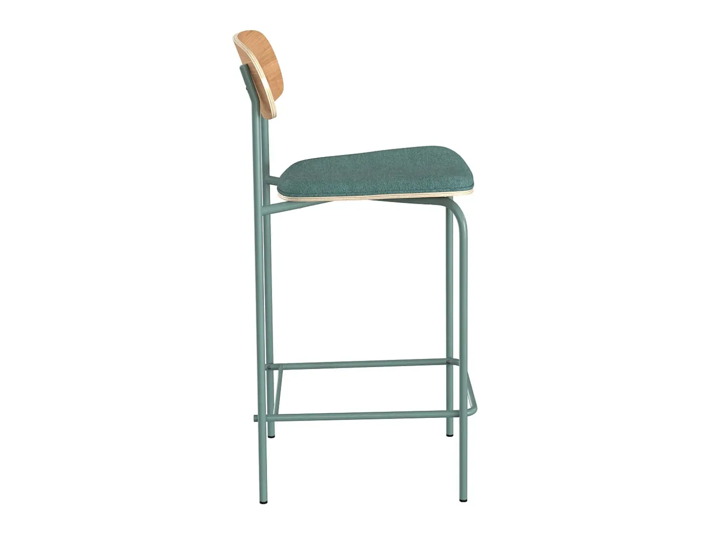 Set de 2 sillas para isla central en tela azul pato 65 cm - Alba