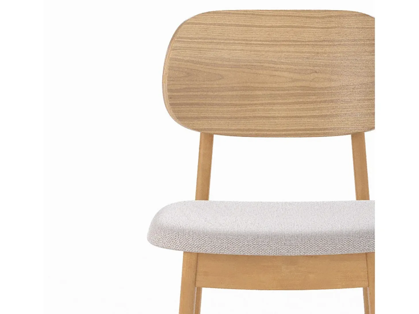Set de 2 sillas para isla central en madera y tela beige 66 cm - Charlize