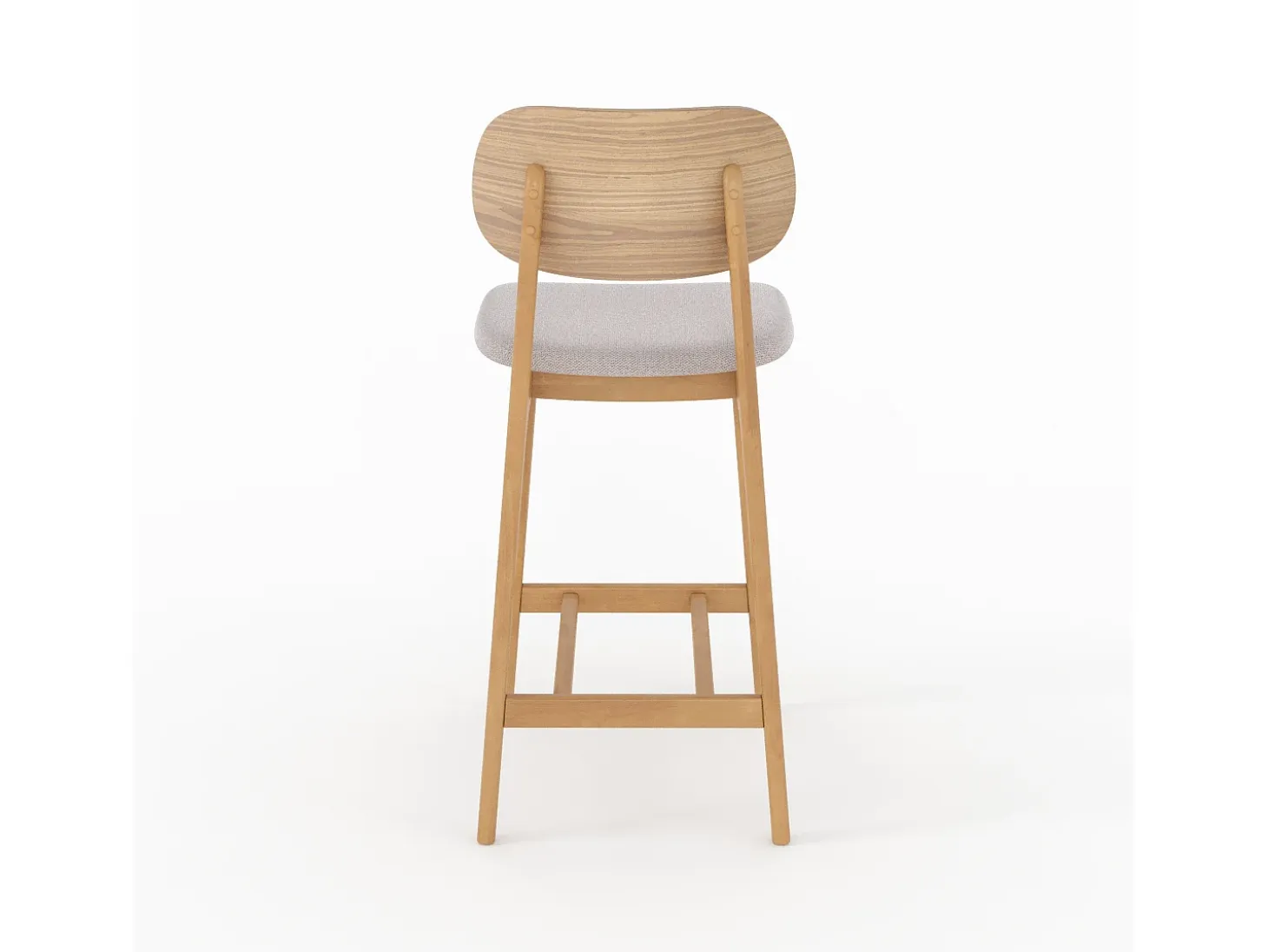 Set de 2 sillas para isla central en madera y tela beige 66 cm - Charlize