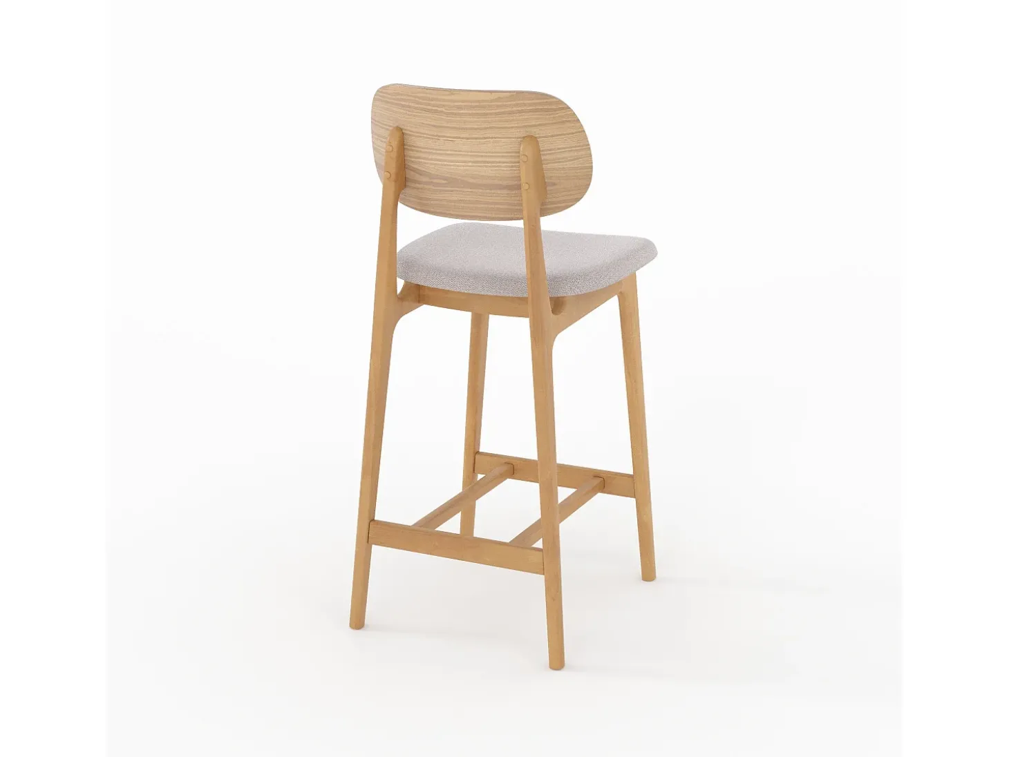 Set de 2 sillas para isla central en madera y tela beige 66 cm - Charlize