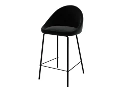 Set de 2 sillas para isla de cocina en terciopelo negro 65 cm - Misty