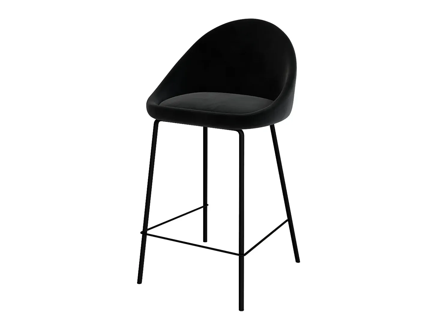 Set de 2 sillas para isla de cocina en terciopelo negro 65 cm - Misty
