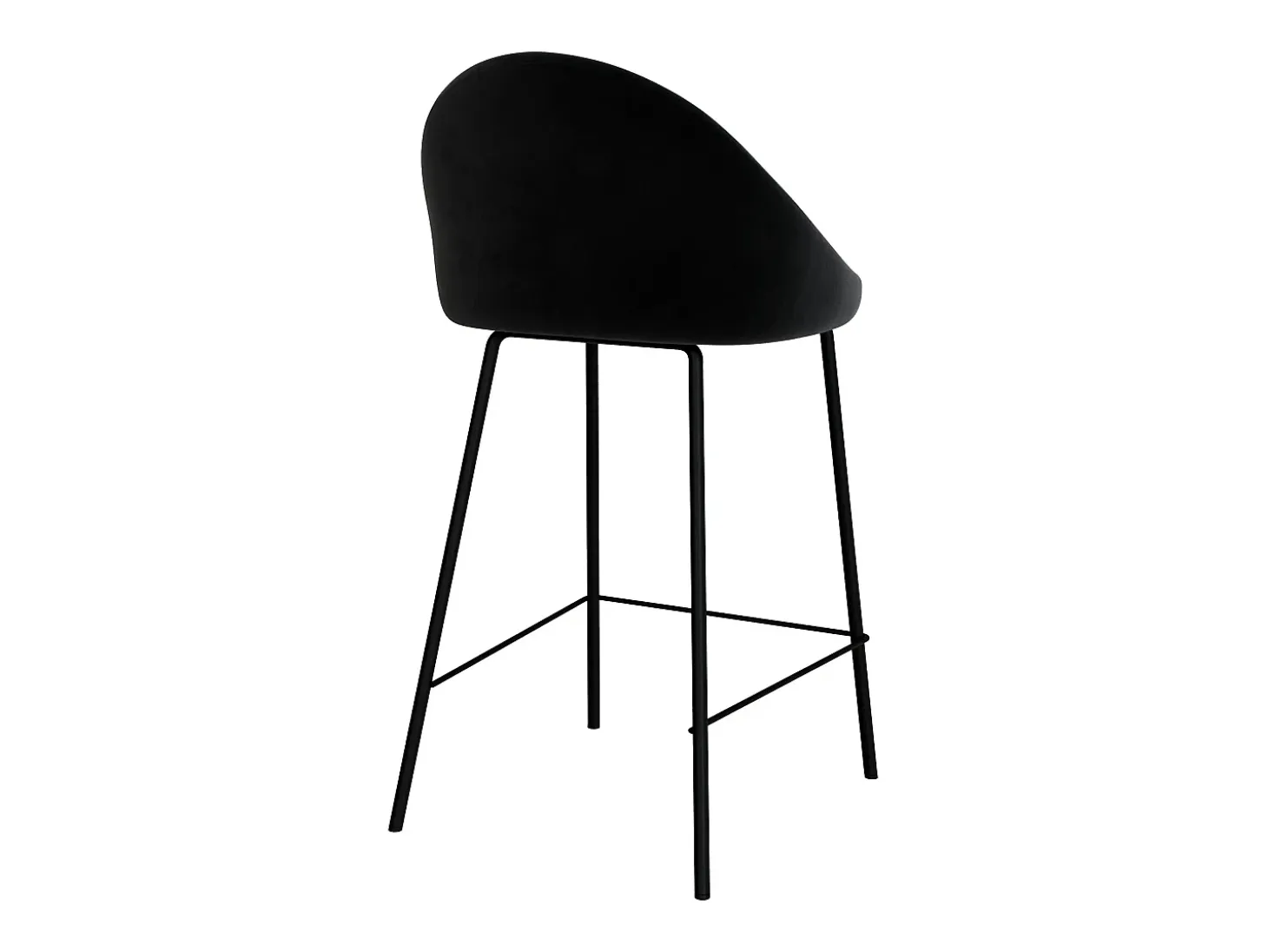 Set de 2 sillas para isla de cocina en terciopelo negro 65 cm - Misty