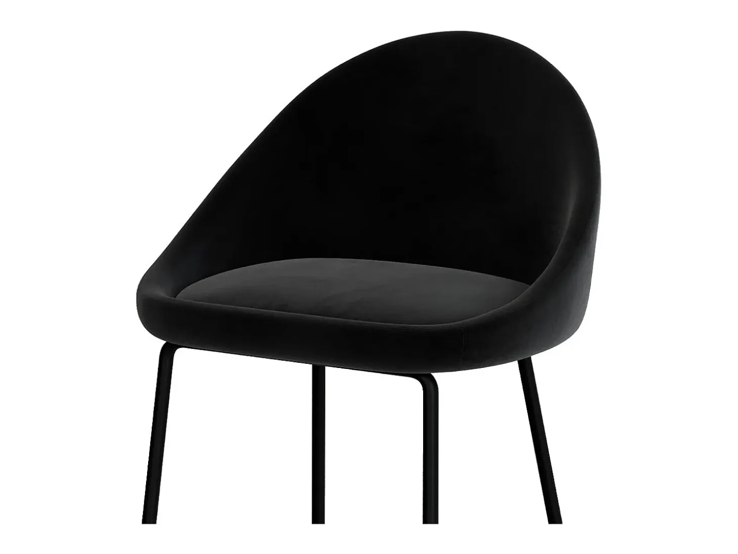 Set de 2 sillas para isla de cocina en terciopelo negro 65 cm - Misty