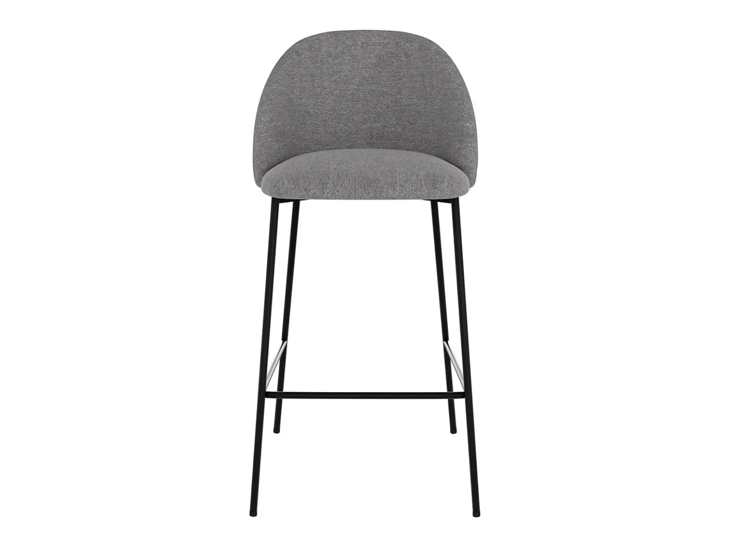 Set de 2 sillas para isla de cocina en tela moteada gris oscuro 66 cm - Karl