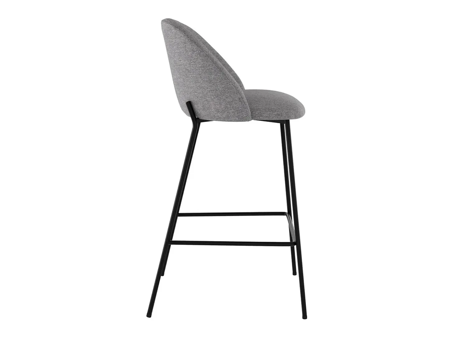 Set de 2 sillas para isla de cocina en tela moteada gris oscuro 66 cm - Karl