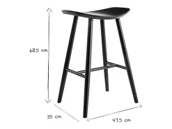 Set de 2 taburetes de cocina negros 65 cm DEMORY