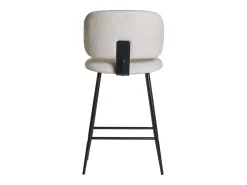 Set de 2 taburetes de cocina fijos efecto aterciopelado texturizado beige y metal negro 70 cm ATRIUM