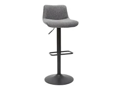 Set de 2 taburetes de cocina regulables y giratorios 360º de tejido efecto aterciopelado gris y metal negro BOOST