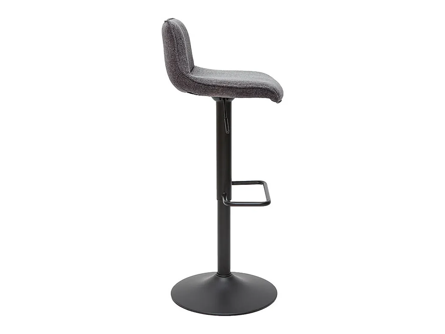 Set de 2 taburetes de cocina regulables y giratorios 360º de tejido efecto aterciopelado gris y metal negro BOOST
