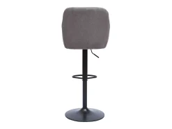 Set de 2 taburetes de cocina ajustables efecto terciopelo gris claro AMIKA
