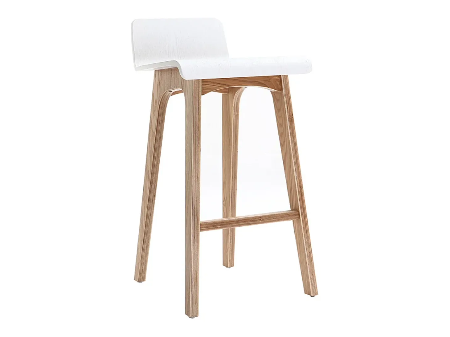 Set de 2 taburetes de cocina nórdicos madera clara y blanco 65 cm BALTIK