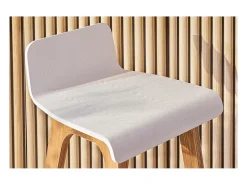Set de 2 taburetes de cocina nórdicos madera clara y blanco 65 cm BALTIK