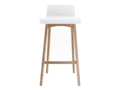 Set de 2 taburetes de cocina nórdicos madera clara y blanco 65 cm BALTIK