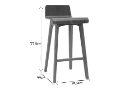 Set de 2 taburetes de cocina nórdicos nogal 65 cm BALTIK