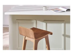 Set de 2 taburetes de cocina nórdicos nogal 65 cm BALTIK