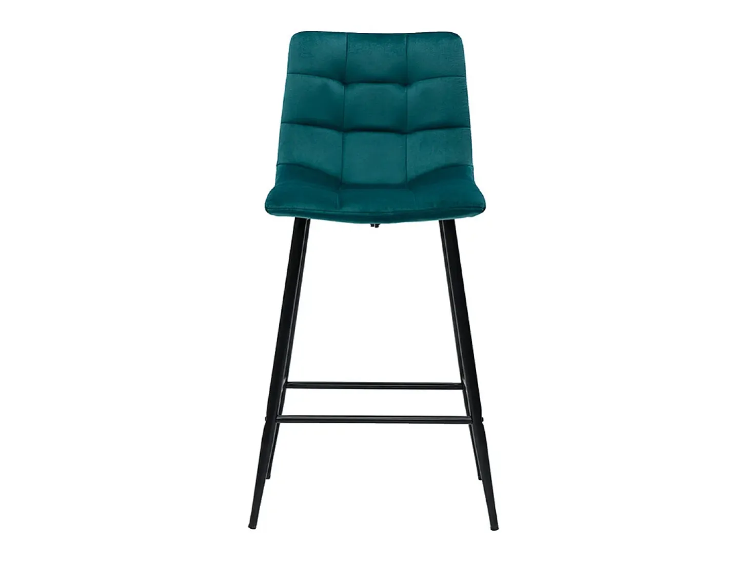 Set de 2 taburetes de cocina de diseño de terciopelo azul petróleo 65 cm MAXWELL