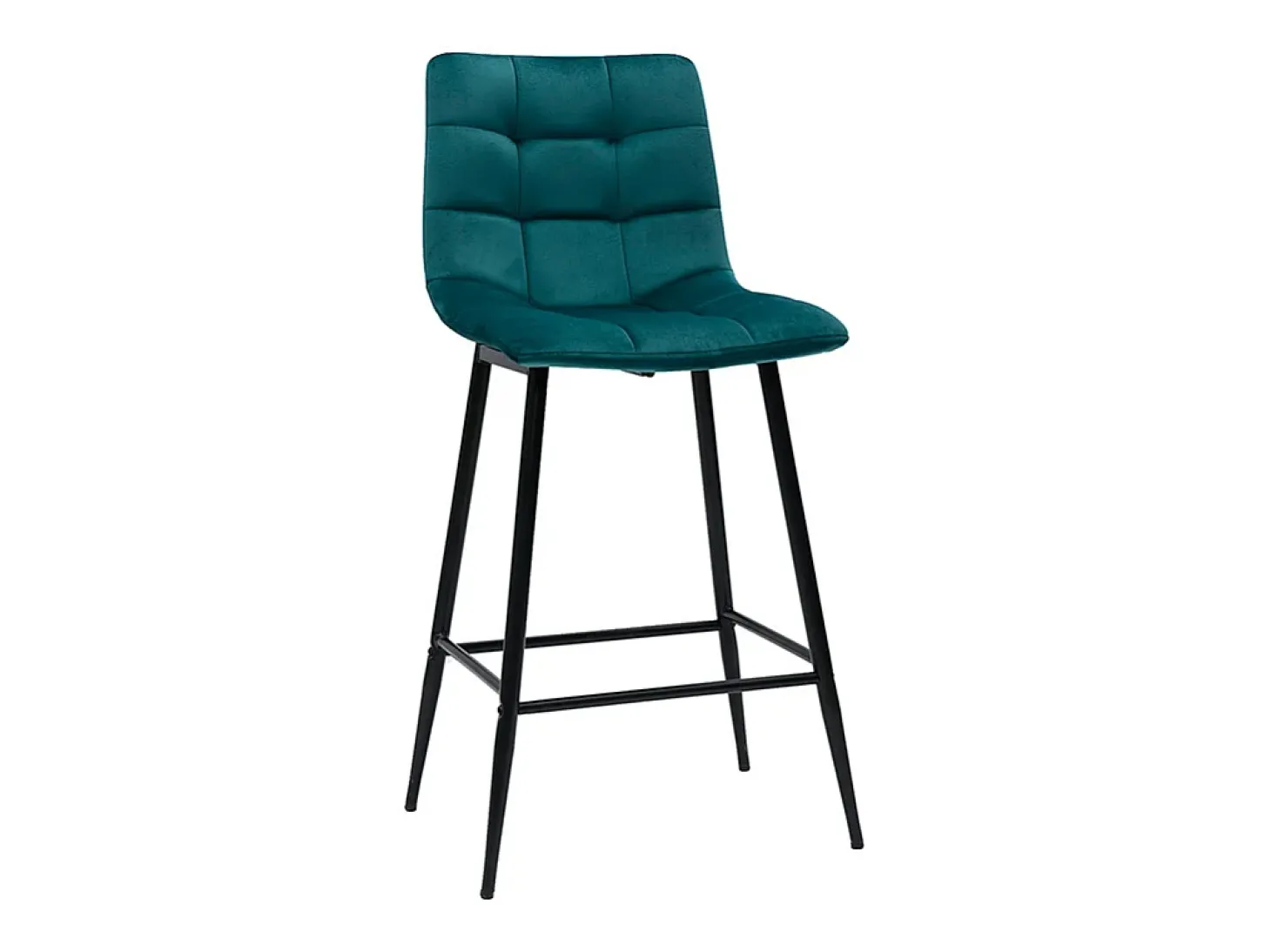 Set de 2 taburetes de cocina de diseño de terciopelo azul petróleo 65 cm MAXWELL