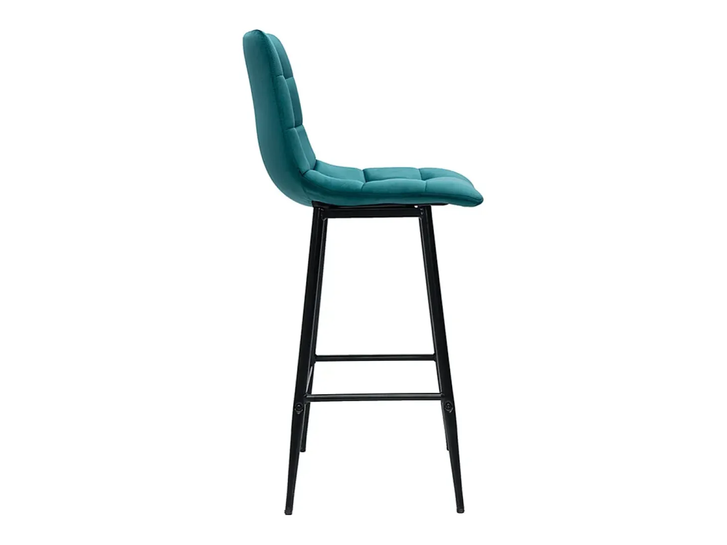 Set de 2 taburetes de cocina de diseño de terciopelo azul petróleo 65 cm MAXWELL