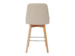 Set de 2 taburetes de cocina nórdicos de tela beige y madera maciza 65 cm HASTA