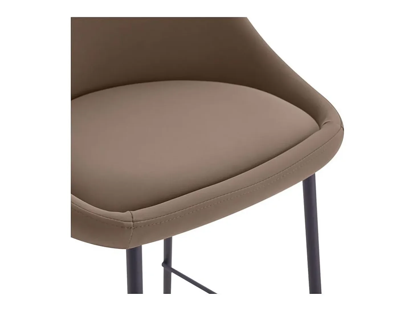 Set de 2 taburetes para isla de cocina en cuero sintético marrón 65 cm - Misty