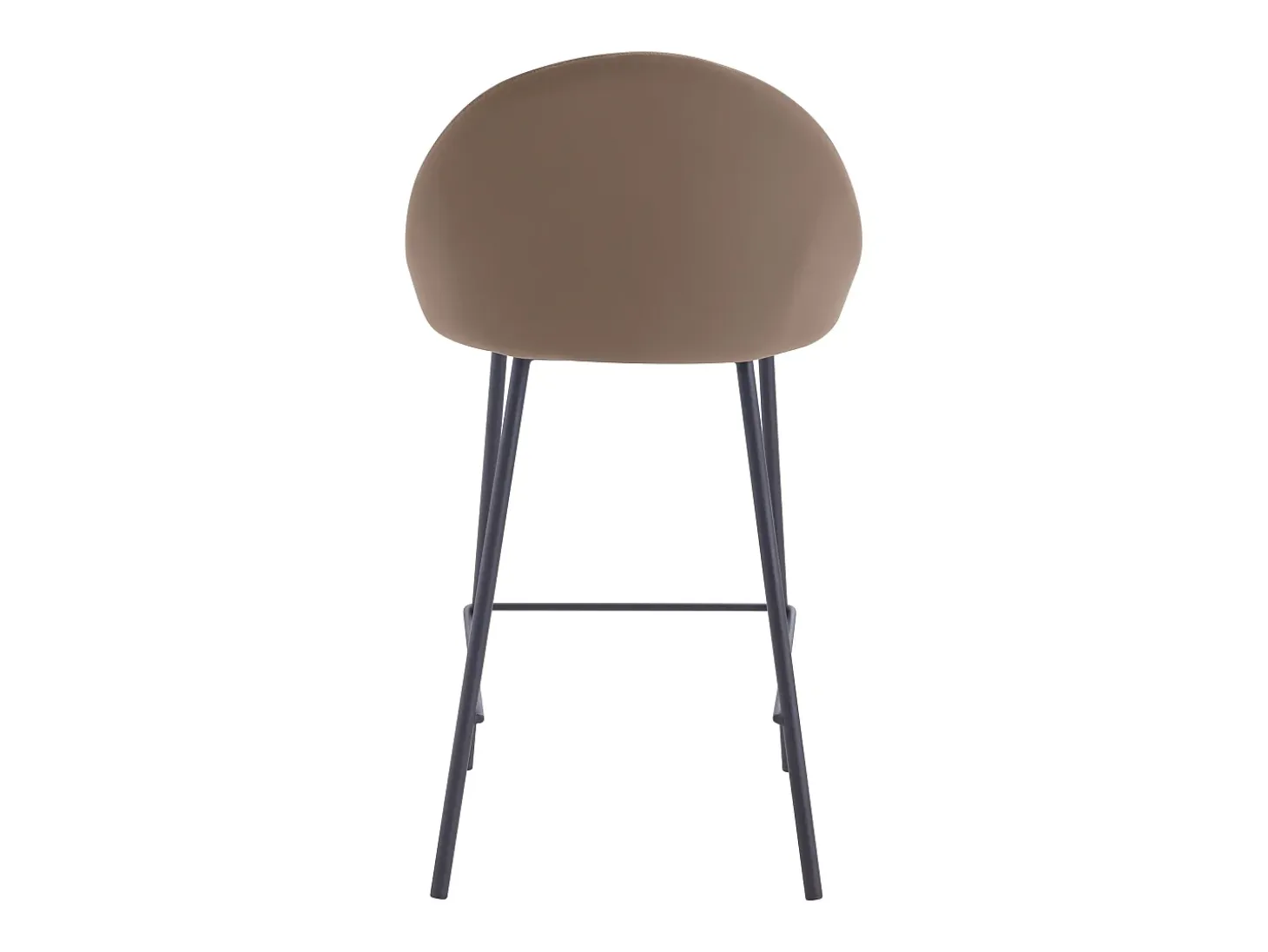 Set de 2 taburetes para isla de cocina en cuero sintético marrón 65 cm - Misty