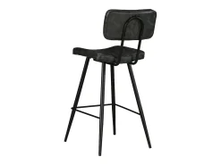 Set de 2 taburetes para isla de cocina de sintético gris/negro 66 cm - Texas