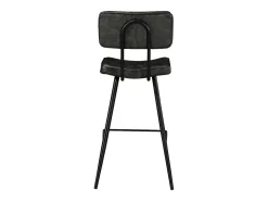 Set de 2 taburetes para isla de cocina de sintético gris/negro 66 cm - Texas