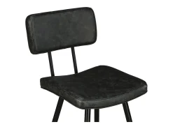 Set de 2 taburetes para isla de cocina de sintético gris/negro 66 cm - Texas