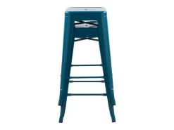 Set de 2 taburetes para isla de cocina en metal azul mate 66 cm - Indus