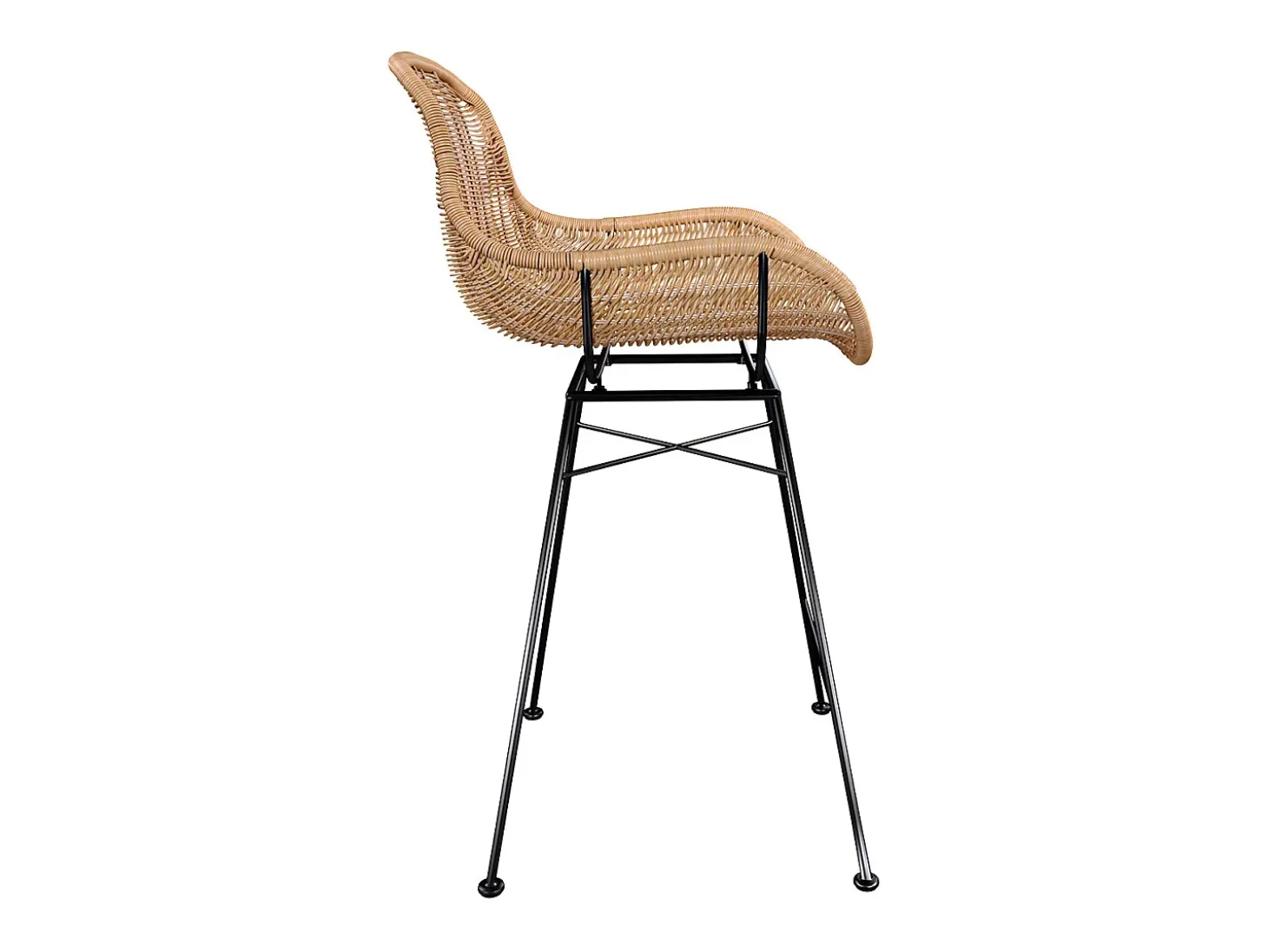 Set de 2 taburetes para isla de cocina en resina tejida natural 65 cm - Carmela