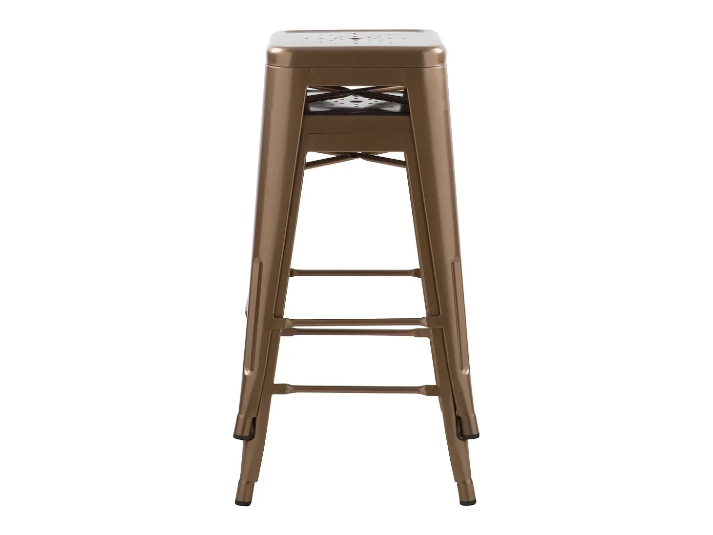 Set de 2 taburetes para isla de cocina en metal cobre mate 66 cm - Indus