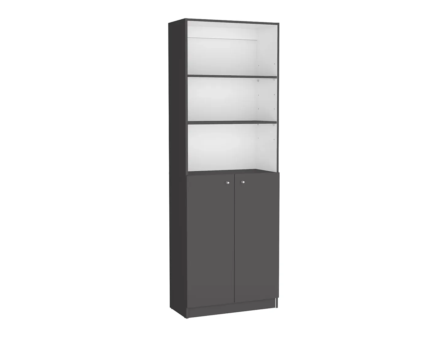 Set de estanteria de oficina home de 3 piezas en melamina con estantes y 2 puertas , 180.6 cm X 188.4 cm X 29.9 cm , Multicolor