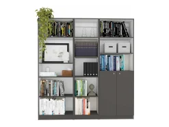 Set de estanteria de oficina home de 3 piezas en melamina con estantes , 180.6 cm X 170.6 cm X 29.9 cm , Multicolor