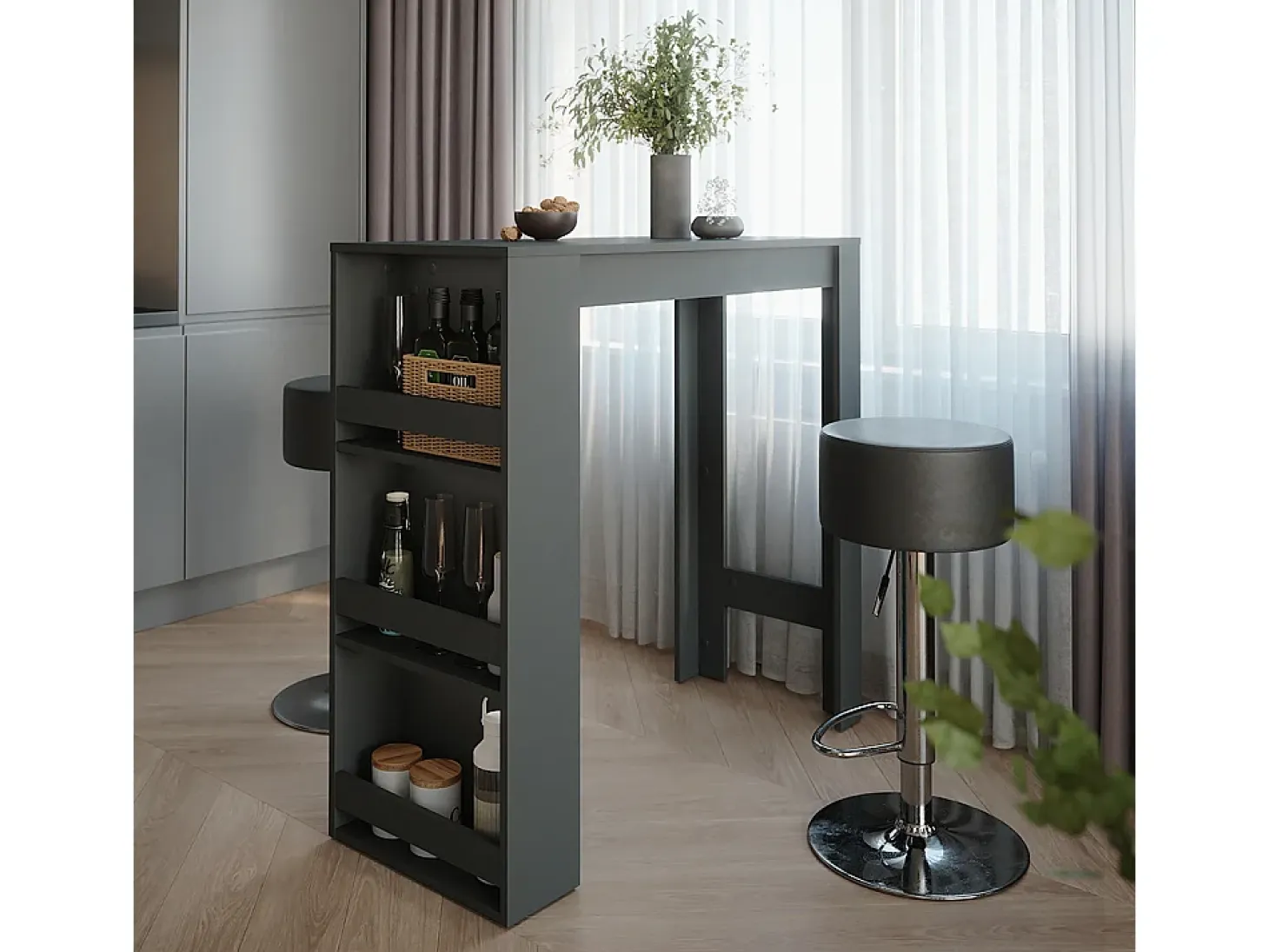 Set de mesa de bar antracita 45x110x106 repose