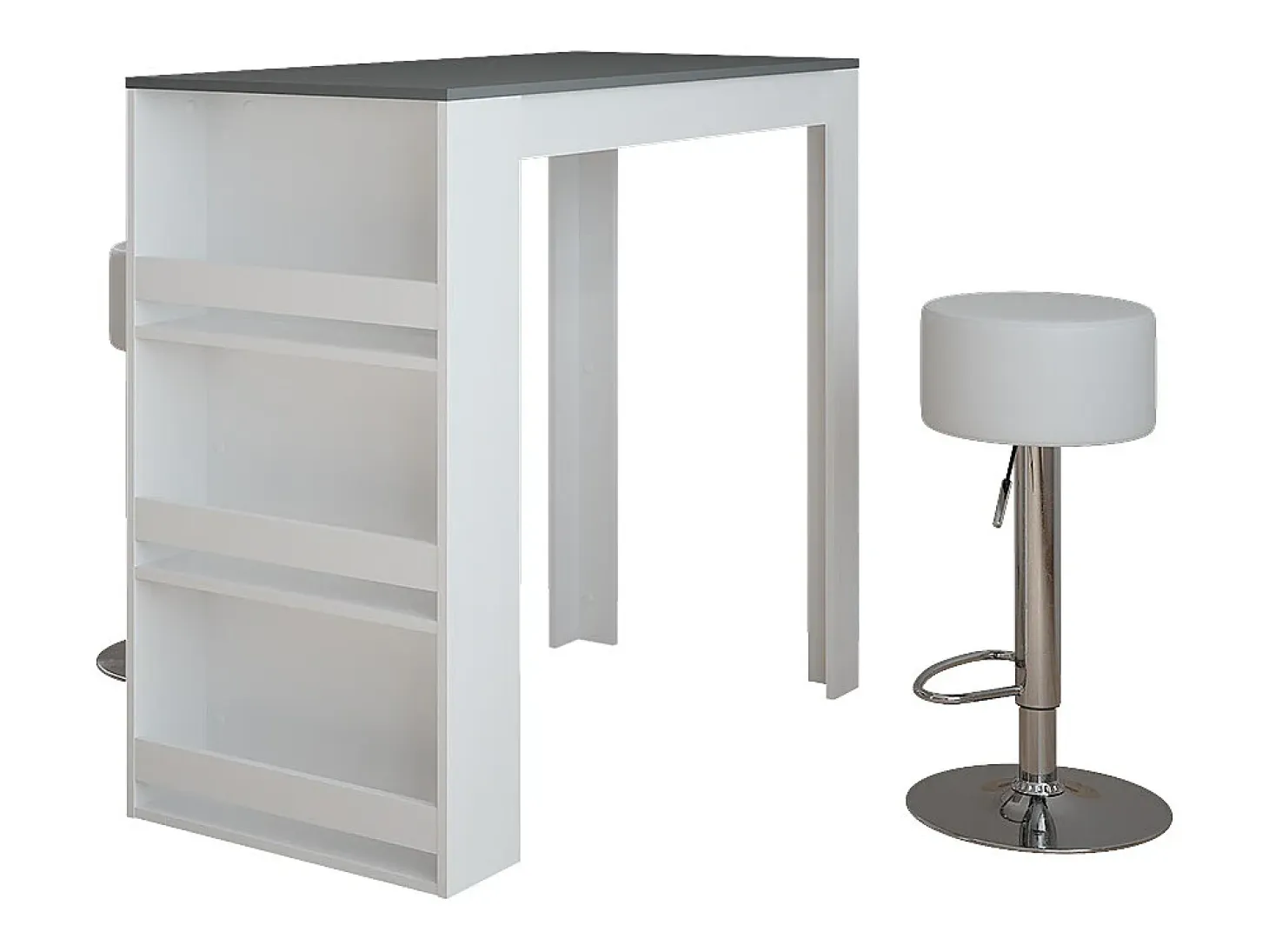 Set de mesa de bar blanco/antracita 57x117x106 repose