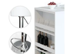 Set de mesa de bar blanco 57x80x106