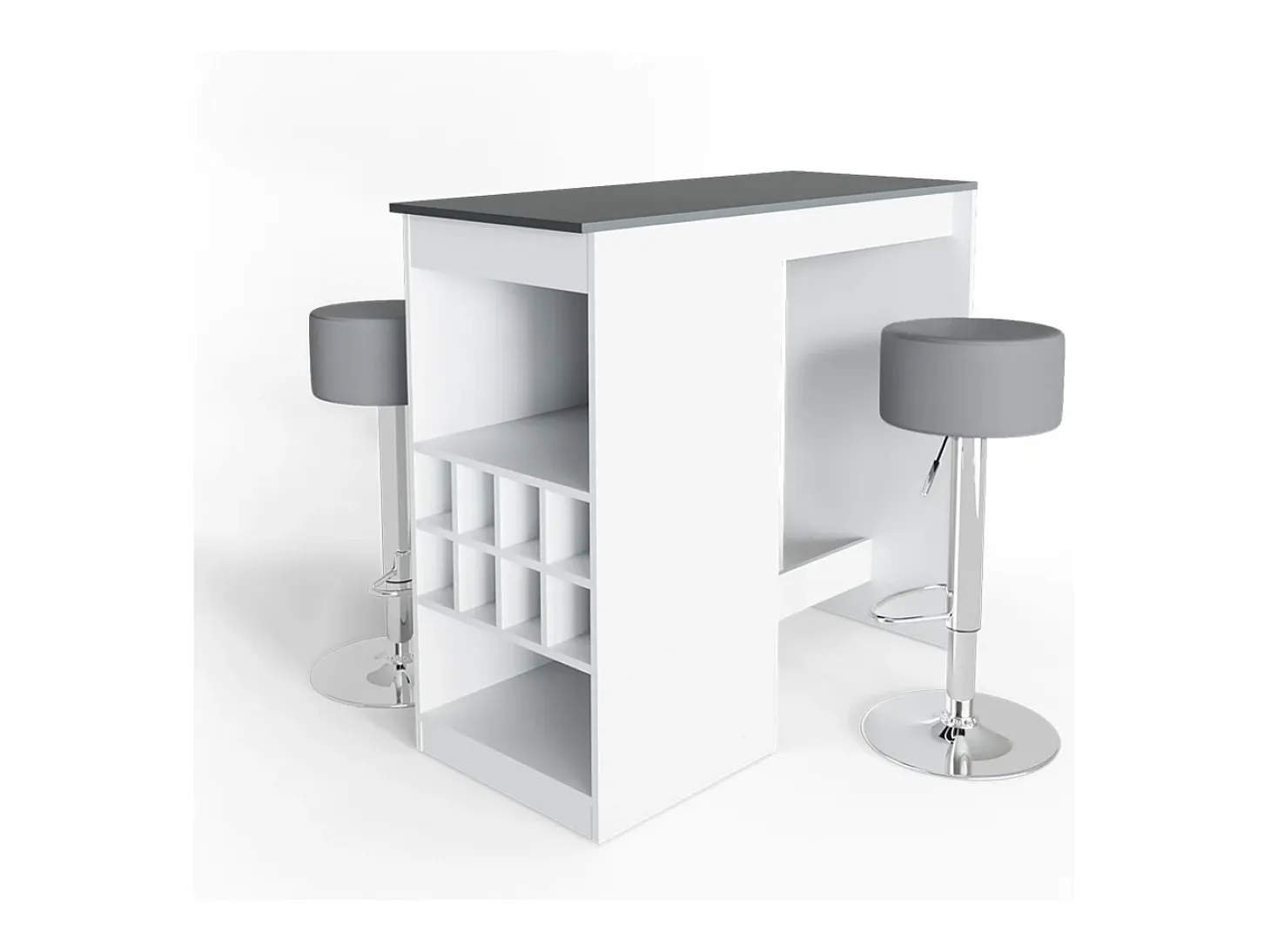 Set de mesa de bar blanco/antracita 115x50x104.6 ross