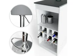 Set de mesa de bar blanco/antracita 115x50x104.6 ross