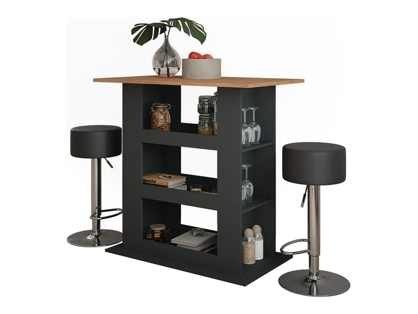 Set de mesa de bar oro power roble/antracita 110x65x106 repose