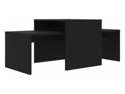Set de mesas de centro madera contrachapada negro 100x48x40 cm
