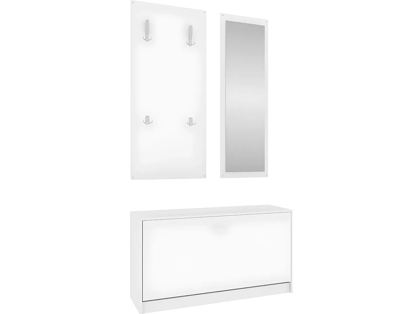 Set de mueble zapatero 3 en 1 madera contrachapada blanco ES208921