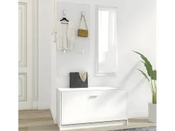 Set de mueble zapatero 3 en 1 madera contrachapada blanco ES208921