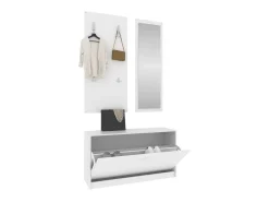 Set de mueble zapatero 3 en 1 madera contrachapada blanco ES208921