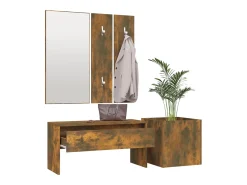 Set de muebles de recibidor madera contrachapada roble ahumado ES373174