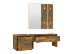Set de muebles de recibidor madera contrachapada roble ahumado ES896623