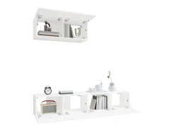 Set de muebles de TV 3 piezas madera contrachapada blanco ES18772